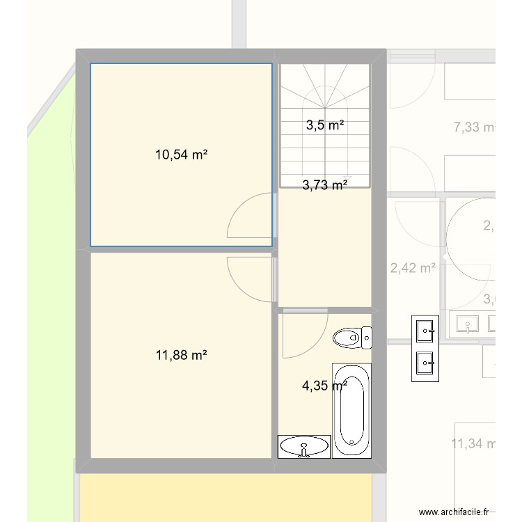 lot 9. Plan de 17 pièces et 335 m2