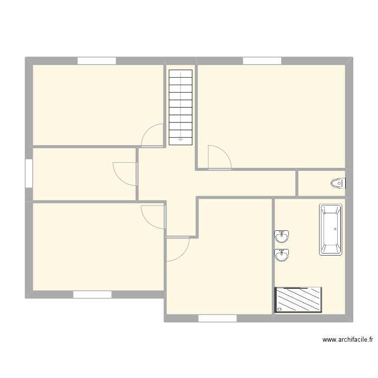 2eme seyne. Plan de 8 pièces et 88 m2