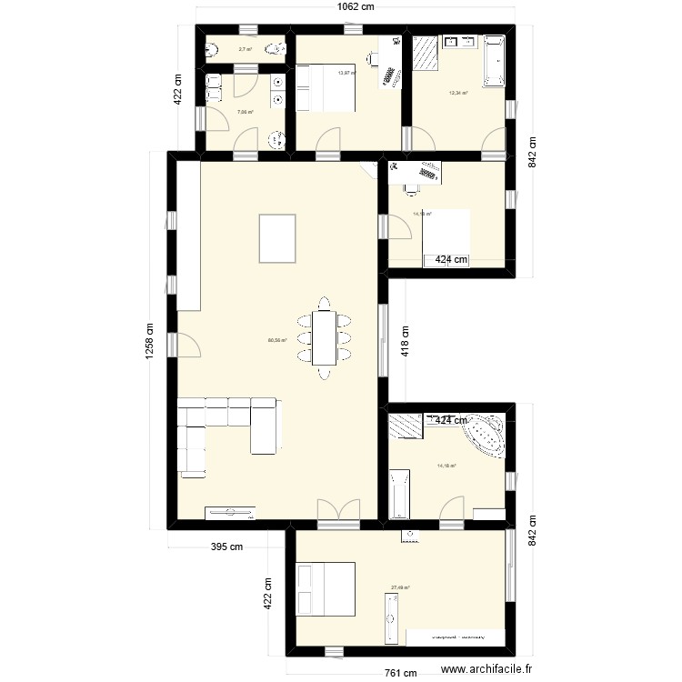 plan de maison&1. Plan de 8 pièces et 172 m2