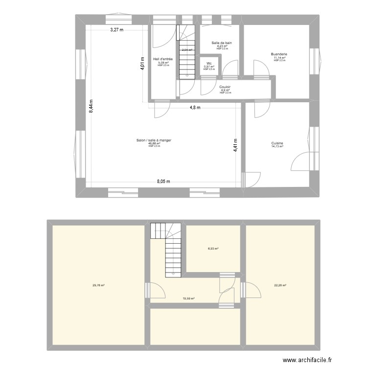 plan maison. Plan de 12 pièces et 170 m2