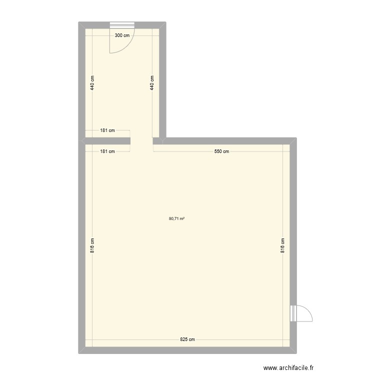 Microfolies. Plan de 1 pièce et 81 m2