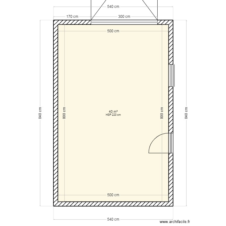 garage 3. Plan de 1 pièce et 40 m2