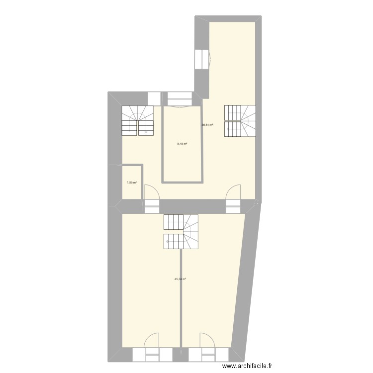 BarbinEtage. Plan de 4 pièces et 93 m2