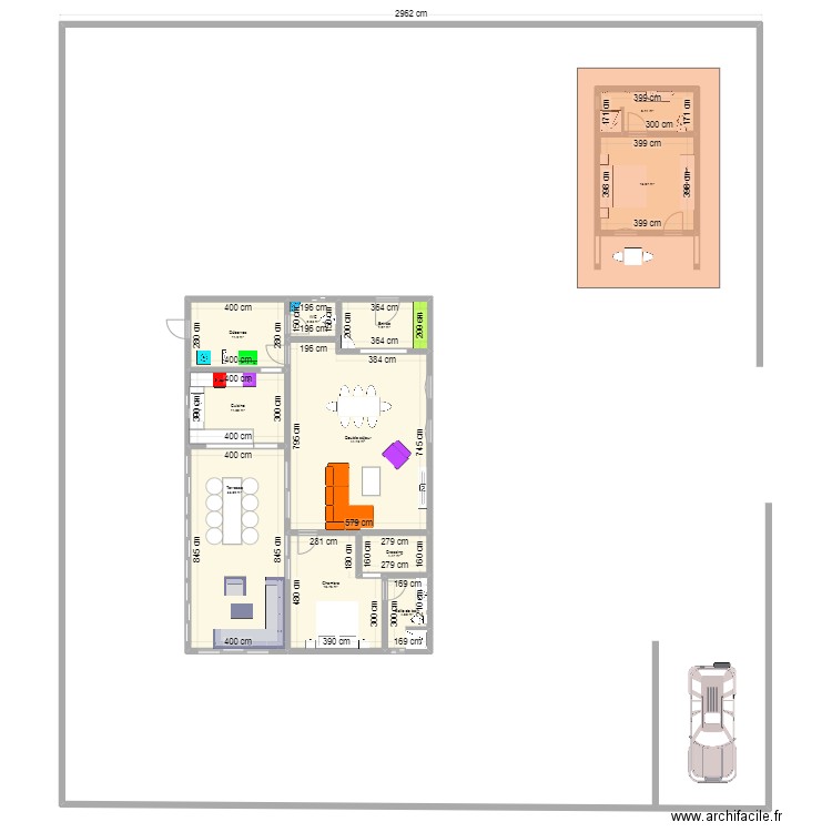 salla 1. Plan de 11 pièces et 160 m2