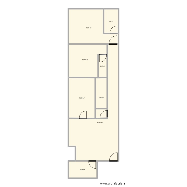 Bur Chorus Gestion. Plan de 8 pièces et 97 m2