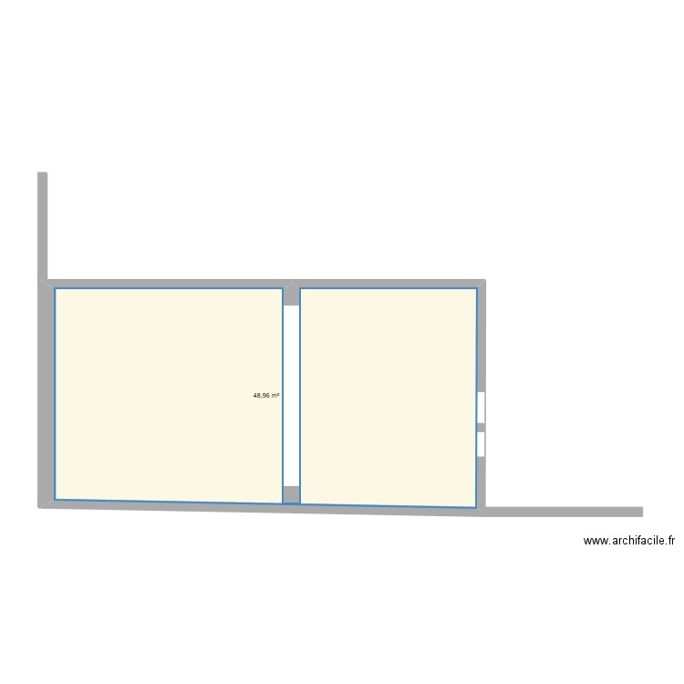 luc. Plan de 1 pièce et 49 m2