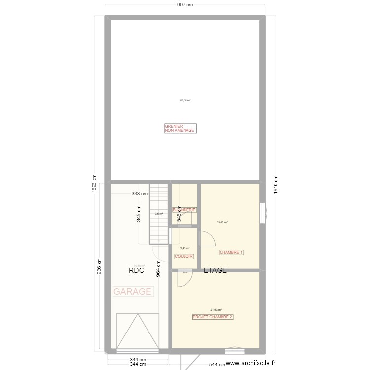 DOMICILE1. Plan de 14 pièces et 274 m2