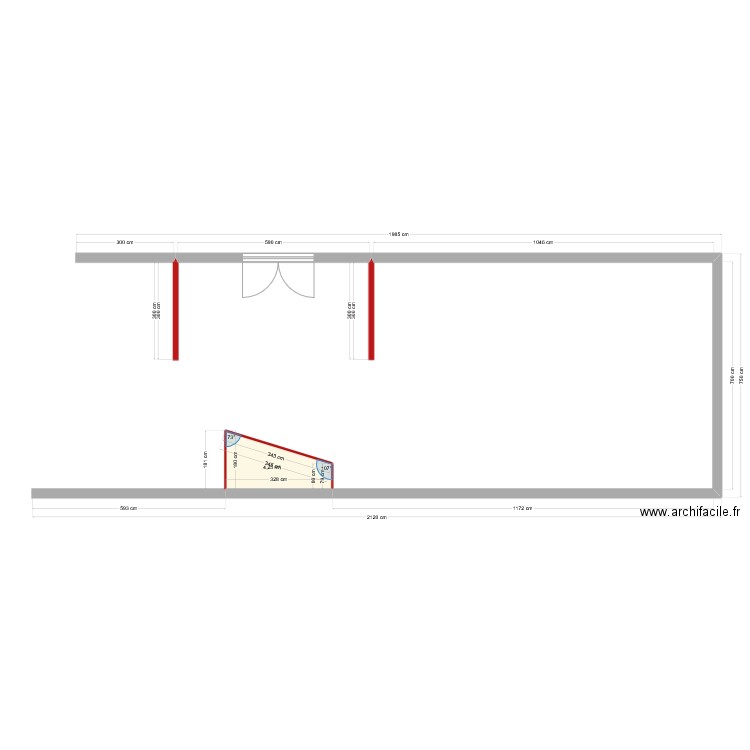 salle écurie . Plan de 1 pièce et 4 m2