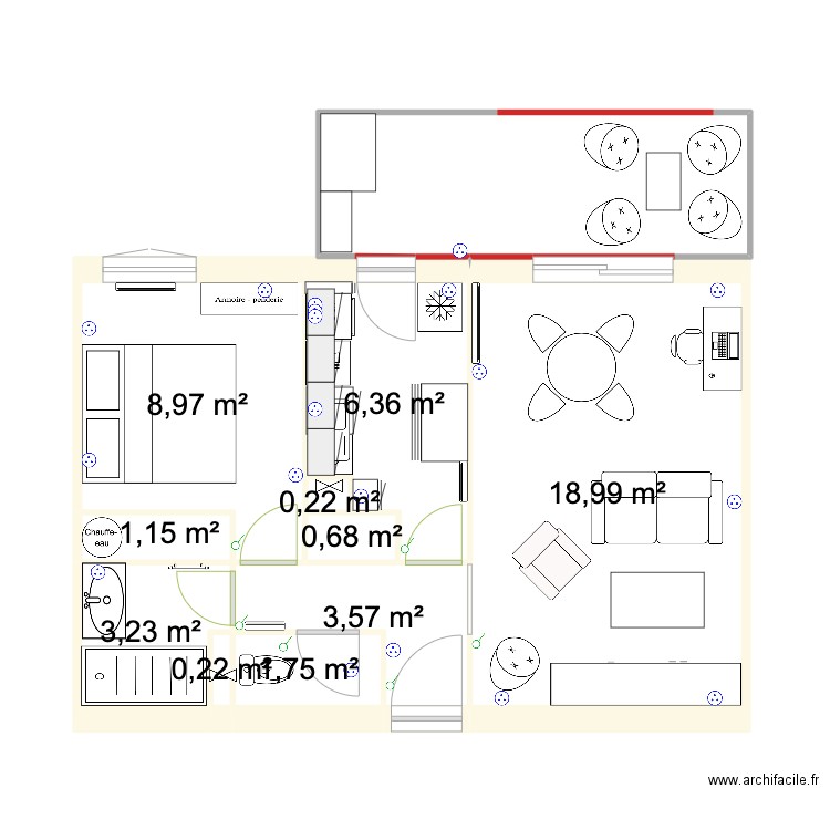 capbreton3. Plan de 10 pièces et 45 m2