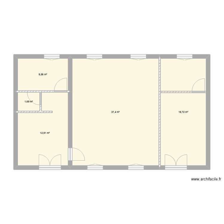 Frolois. Plan de 5 pièces et 78 m2