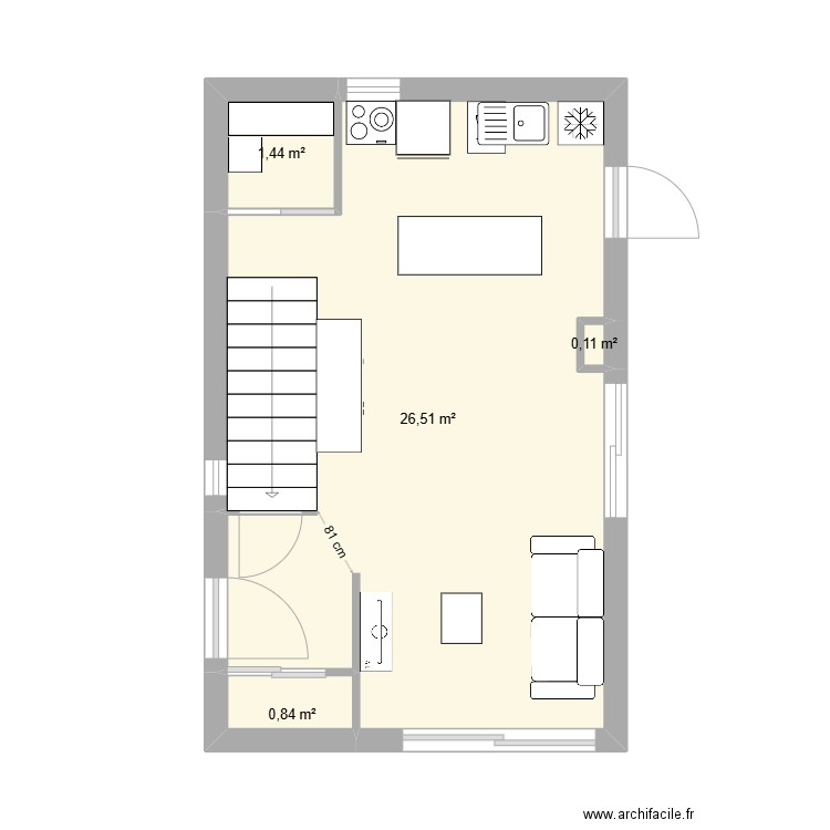 bassy 1. Plan de 9 pièces et 57 m2