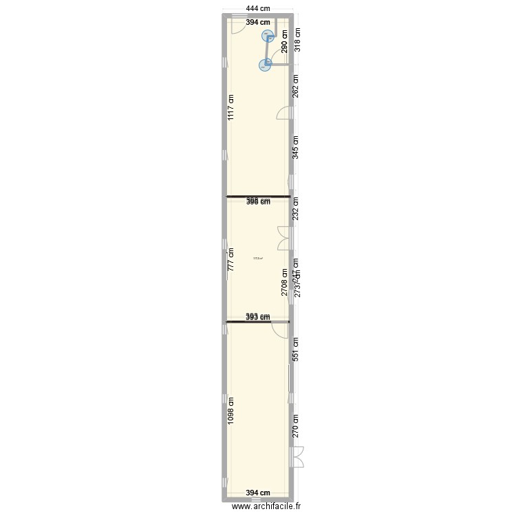 salle info MFR projet. Plan de 1 pièce et 118 m2