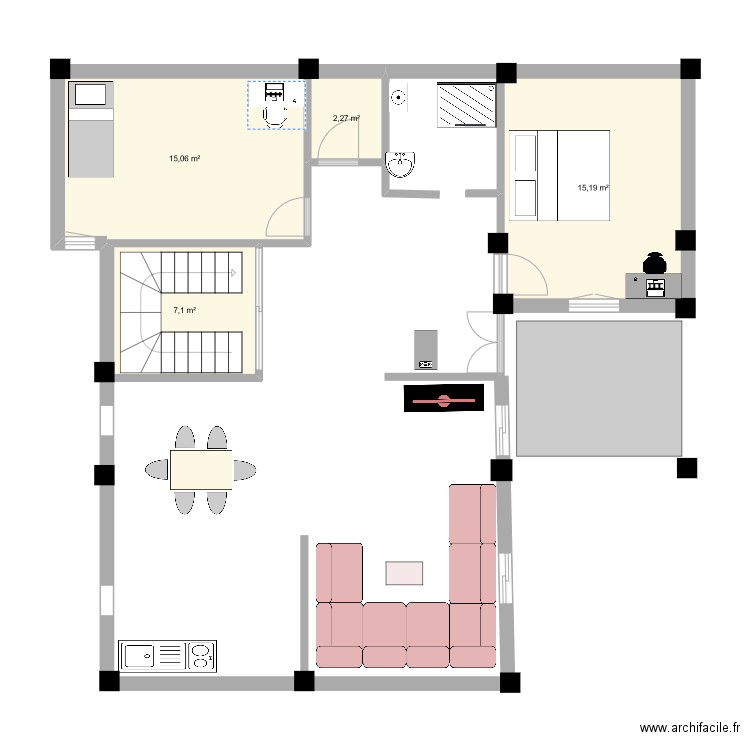 babou . Plan de 4 pièces et 40 m2