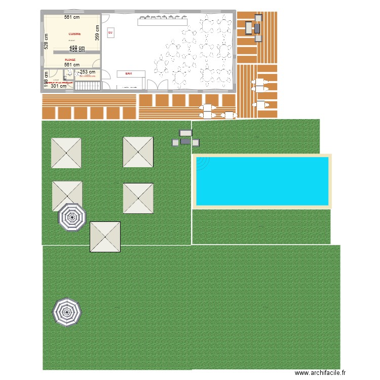 salle polyvalente etage . Plan de 4 pièces et 37 m2