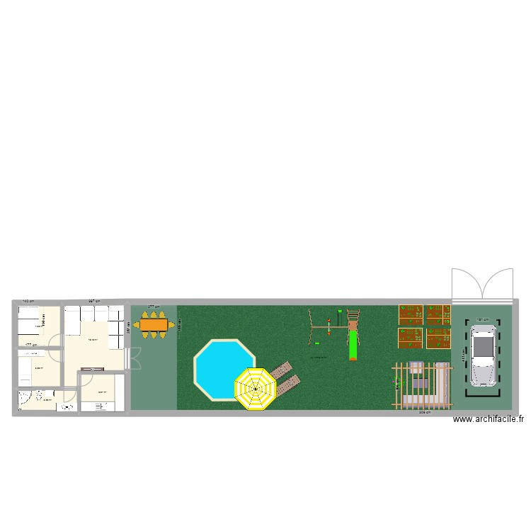 4 enfants. Plan de 6 pièces et 220 m2