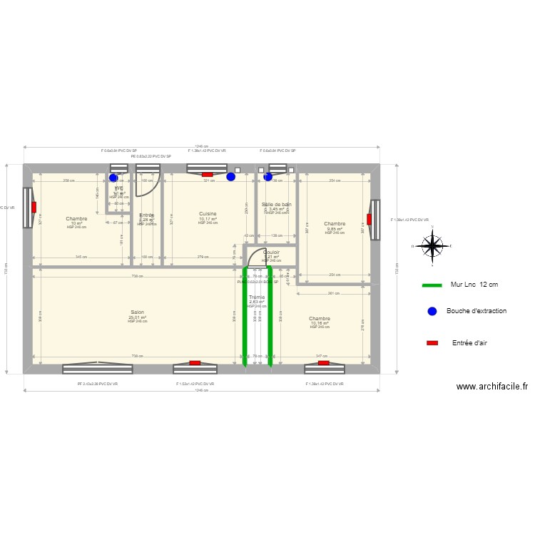 ML24014119. Plan de 11 pièces et 157 m2