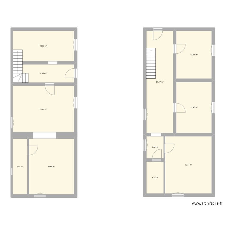 Maison_Etage. Plan de 11 pièces et 141 m2