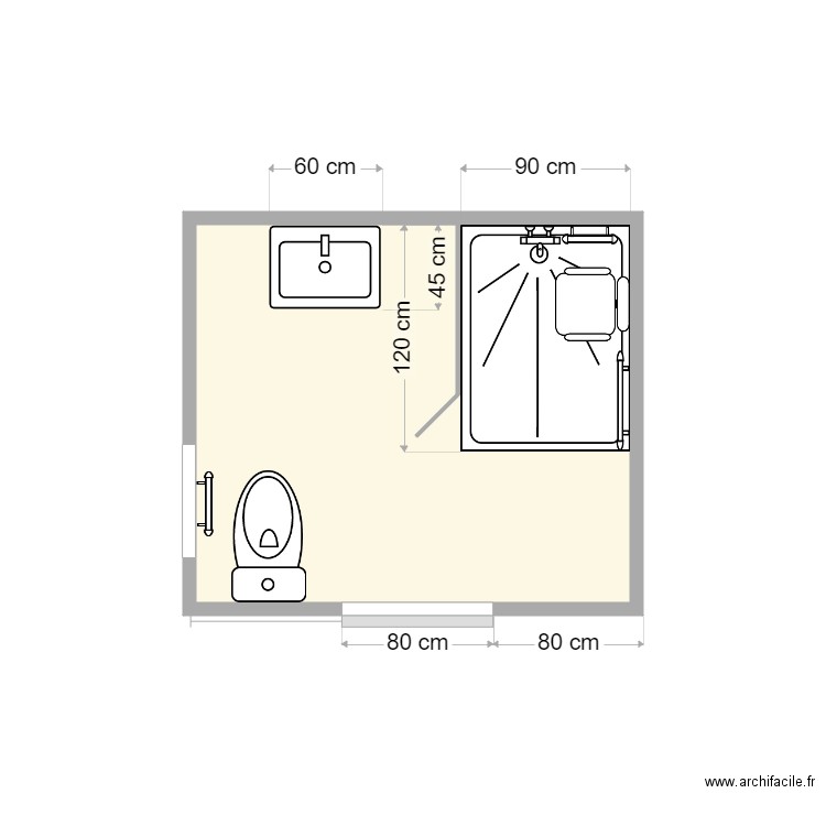 plan après travaux cariou. Plan de 1 pièce et 5 m2