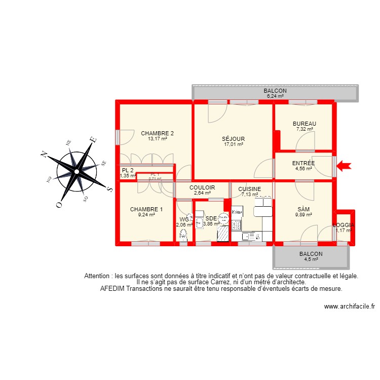 BI 20214 - . Plan de 19 pièces et 101 m2