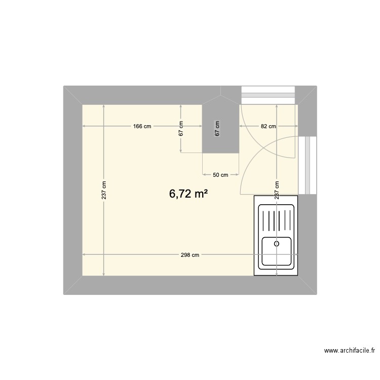 Studio charenton. Plan de 1 pièce et 7 m2