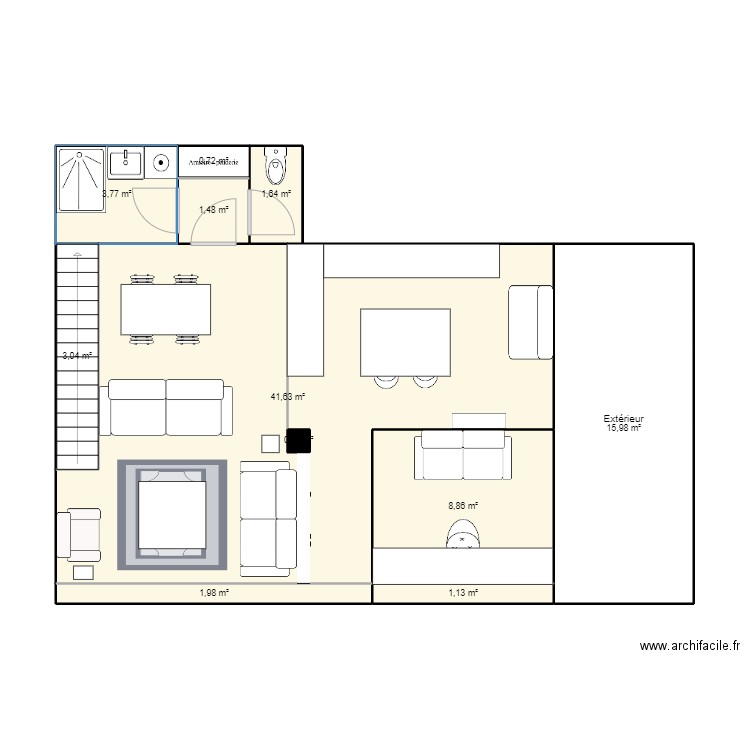 TOURS - BAS - PROPOSITION FINALE BERE. Plan de 11 pièces et 80 m2