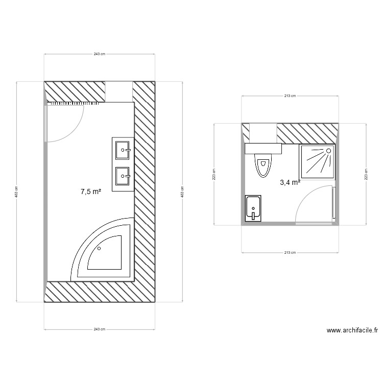 TILL. Plan de 2 pièces et 11 m2