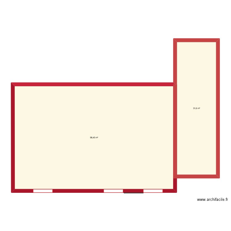 SIN LE NOBLE. Plan de 2 pièces et 130 m2