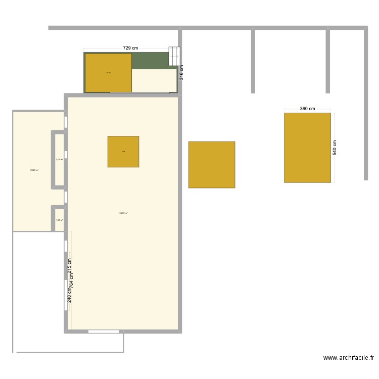 xxx. Plan de 4 pièces et 191 m2