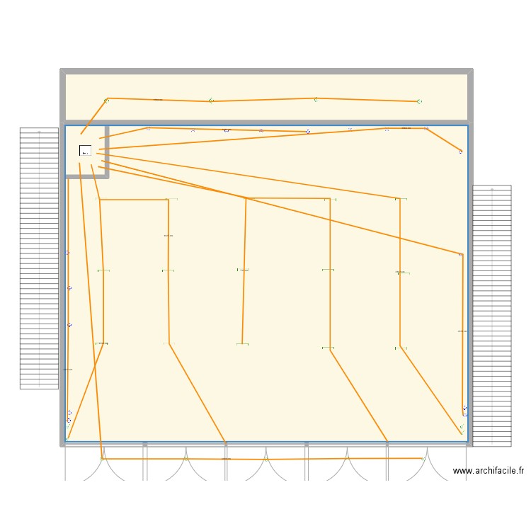 Hangara DEVIS 2 gaine. Plan de 2 pièces et 368 m2