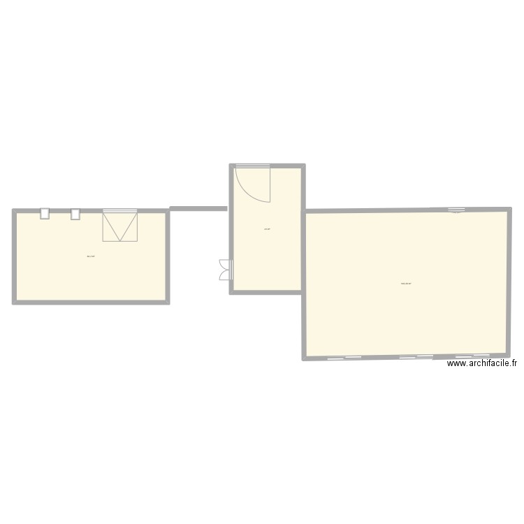 bastdonne. Plan de 3 pièces et 245 m2