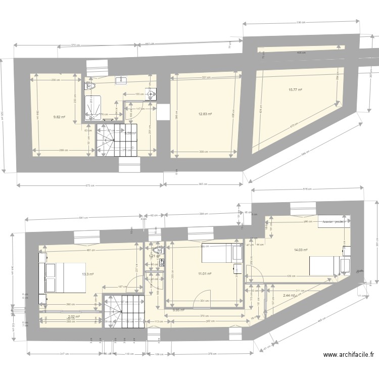 Maison pour S. Plan de 12 pièces et 99 m2