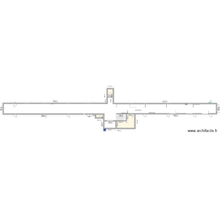 marché de l'artisanat . Plan de 3 pièces et 22 m2