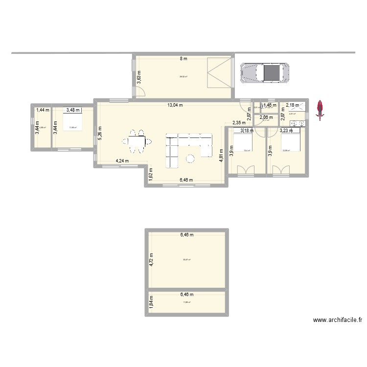 Aux lavandes 3. Plan de 12 pièces et 193 m2