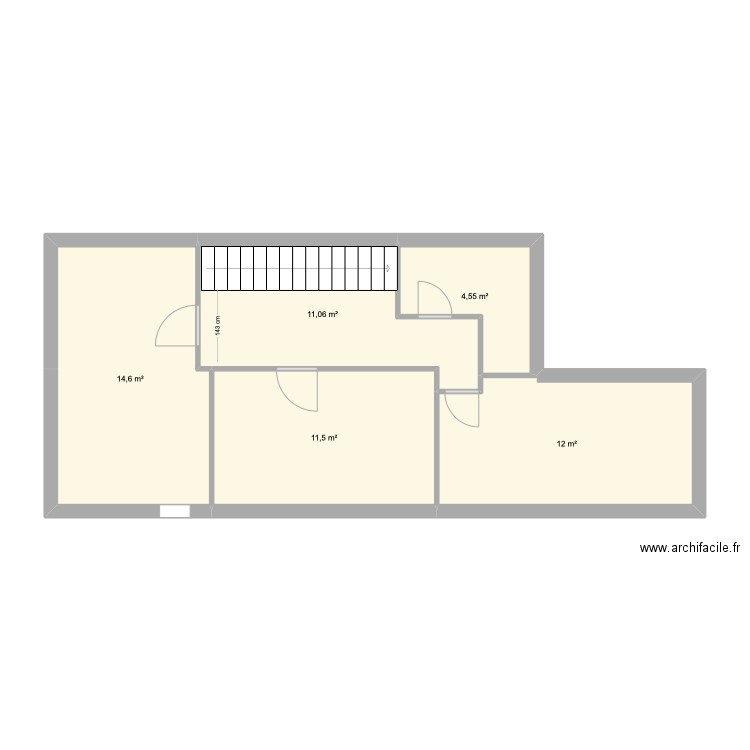 Mars 2 - RDC. Plan de 5 pièces et 54 m2