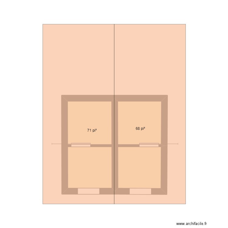 contention carcajou. Plan de 2 pièces et 13 m2