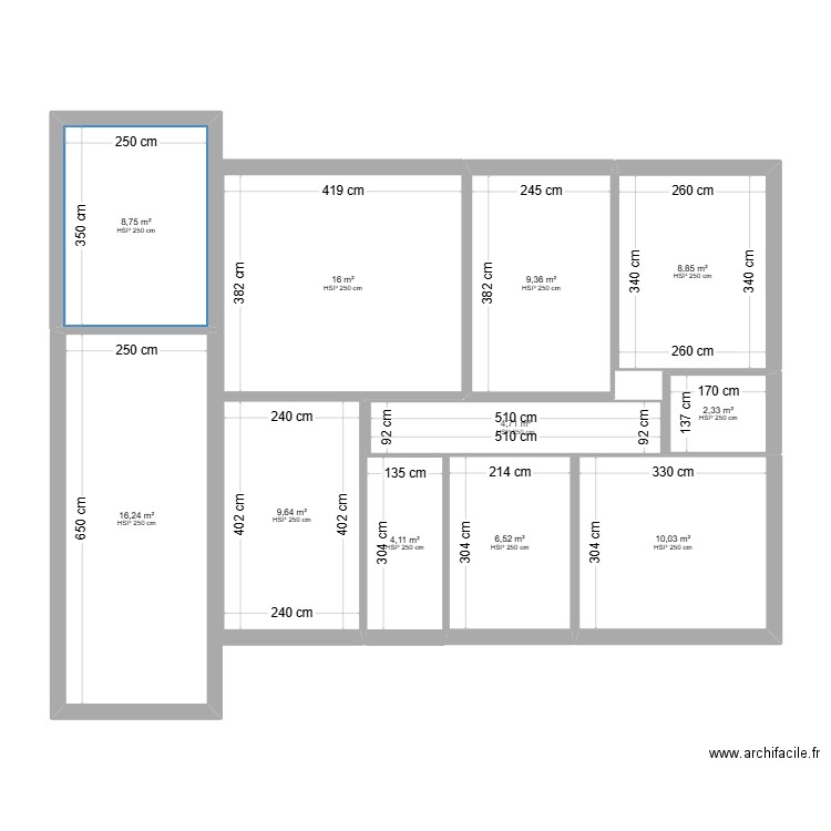 Chalet452. Plan de 11 pièces et 97 m2