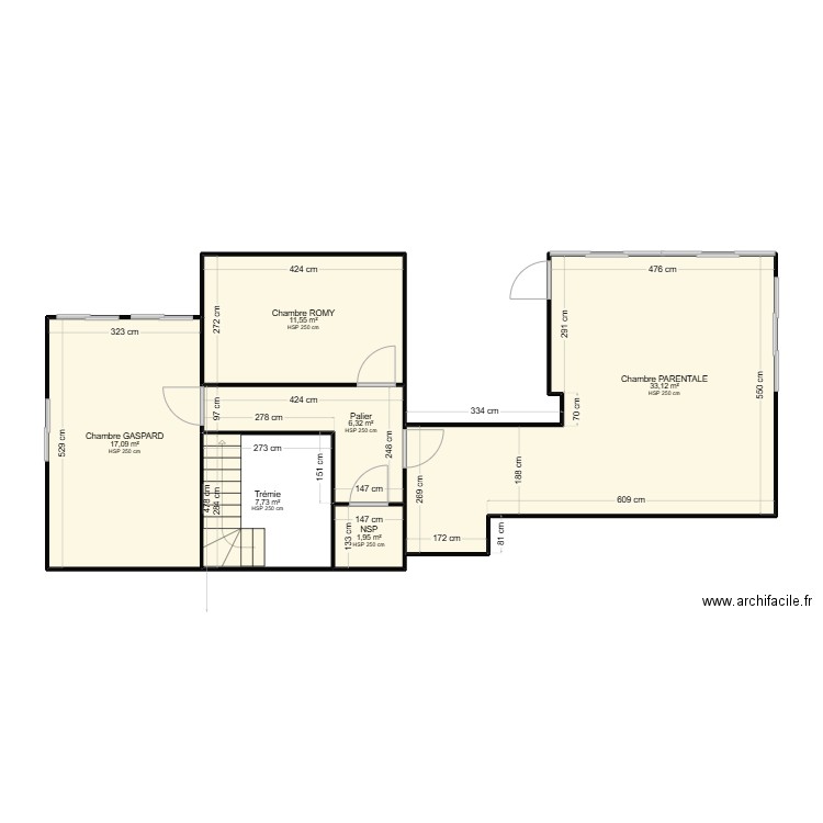 LEGRAND. Plan de 6 pièces et 78 m2