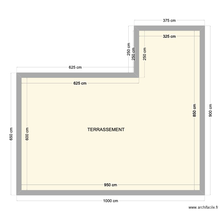 TERRASSSEMENT BUNKER. Plan de 1 pièce et 65 m2