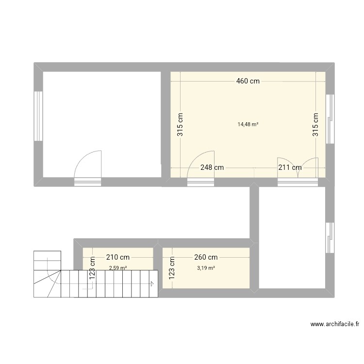 Maison. Plan de 3 pièces et 20 m2