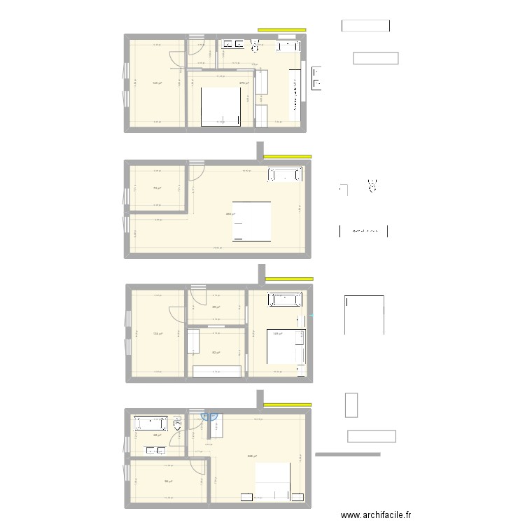 agrandissement chambre fevrier 2024. Plan de 11 pièces et 158 m2