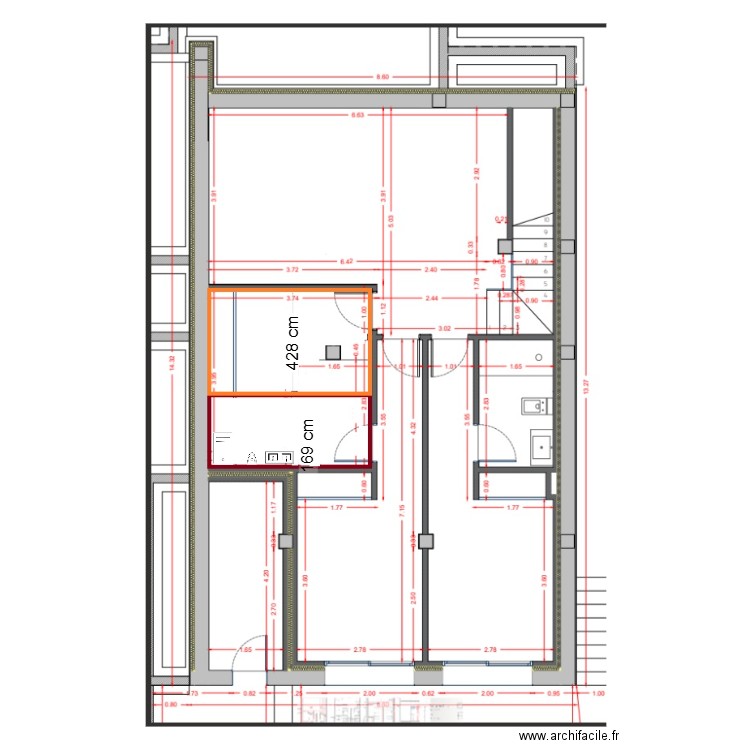 plan modif bas. Plan de 0 pièce et 0 m2