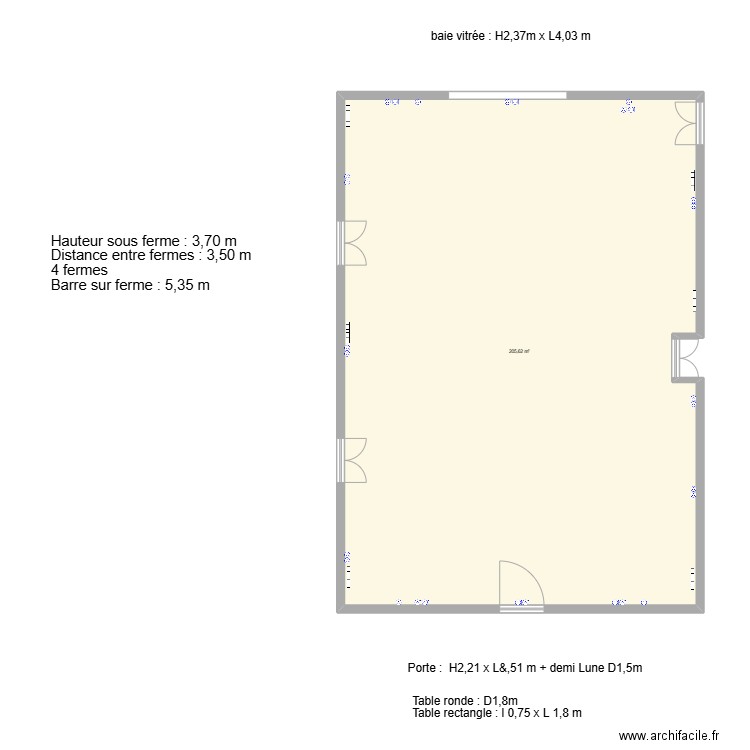 Salle Brignon. Plan de 1 pièce et 206 m2