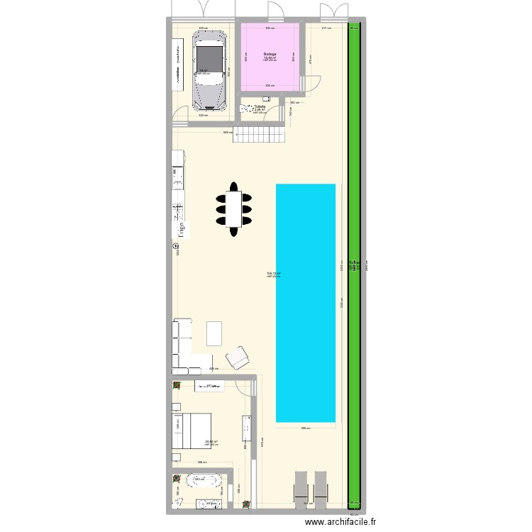 CasaPuerto. Plan de 6 pièces et 224 m2