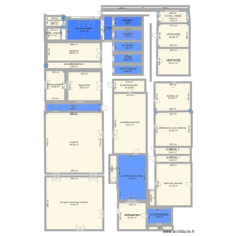 cc croqain. Plan de 39 pièces et 650 m2