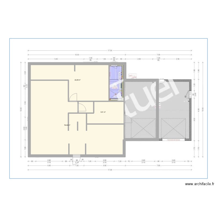 v3 maison. Plan de 3 pièces et 85 m2