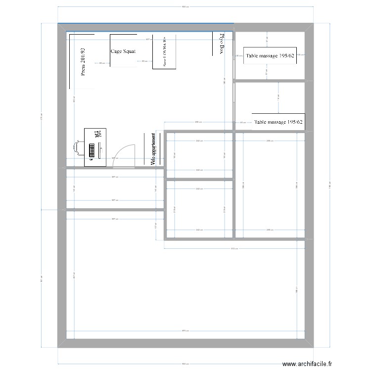 Plan cabinet. Plan de 8 pièces et 95 m2