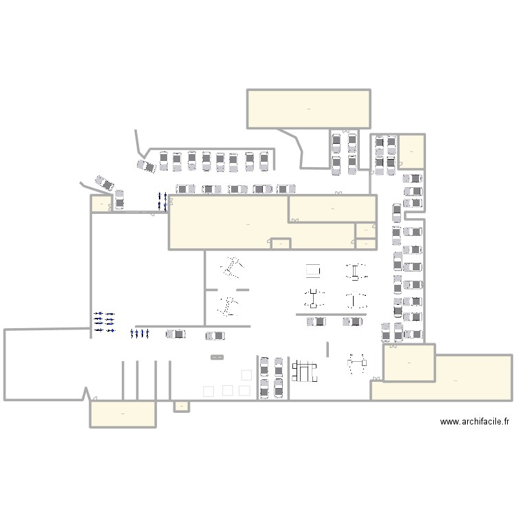 garage. Plan de 14 pièces et 1338 m2