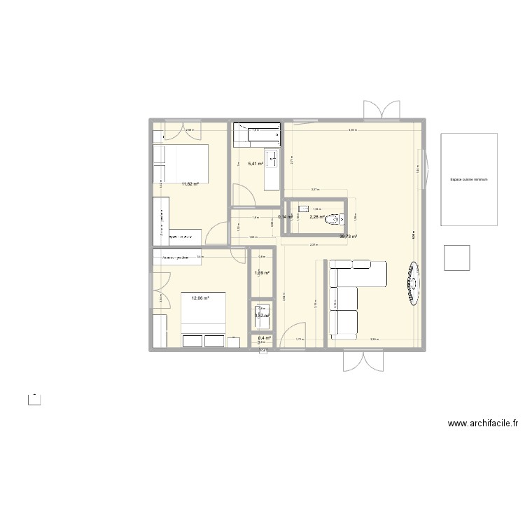 maison idee 2. Plan de 9 pièces et 74 m2