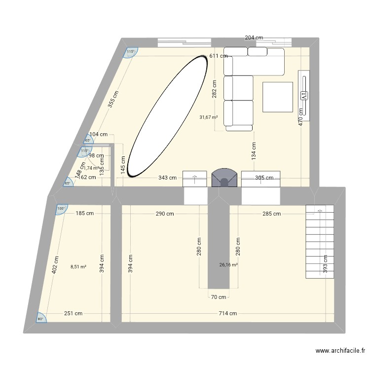 plan de masse st max meublé 2. Plan de 4 pièces et 68 m2