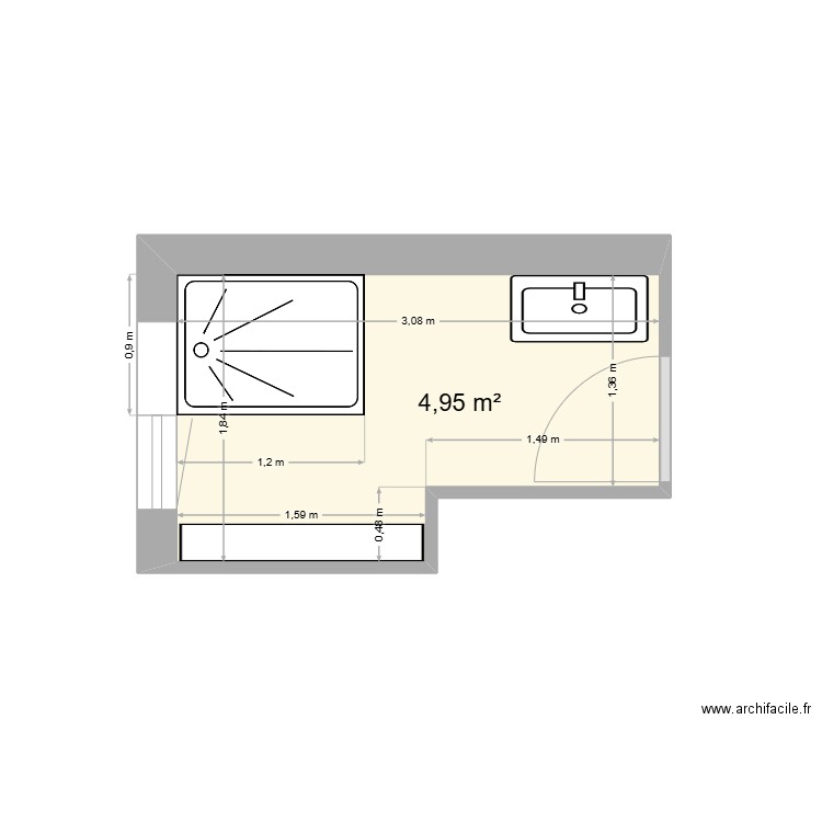 DELMAS Jean-Pierre. Plan de 1 pièce et 5 m2